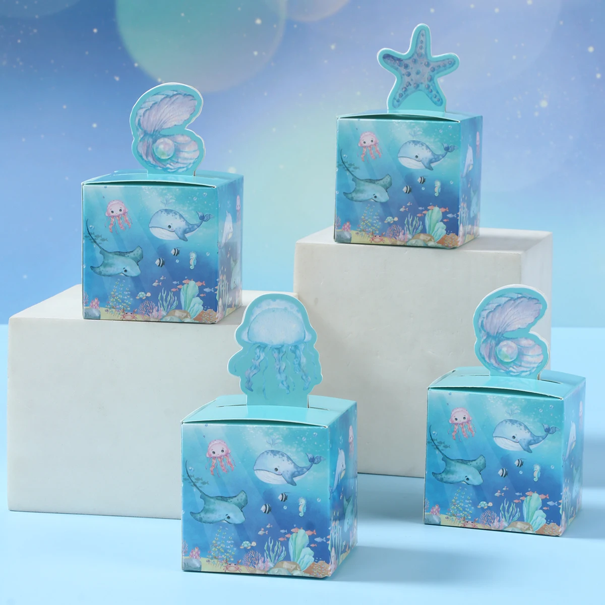 Under The Sea Three-dimensional Candy Box Undersea Animal Theme Birthday Party Decorations Kids Favors Gifts Candy Cookie Box