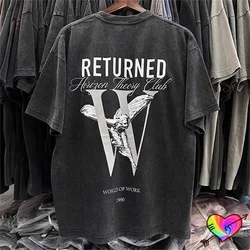 2024 World Of Work T-shirt Men Women Spring Summer Vintage Returned Logo Tee High Quality Wash Tops Graphic Print Short Sleeve