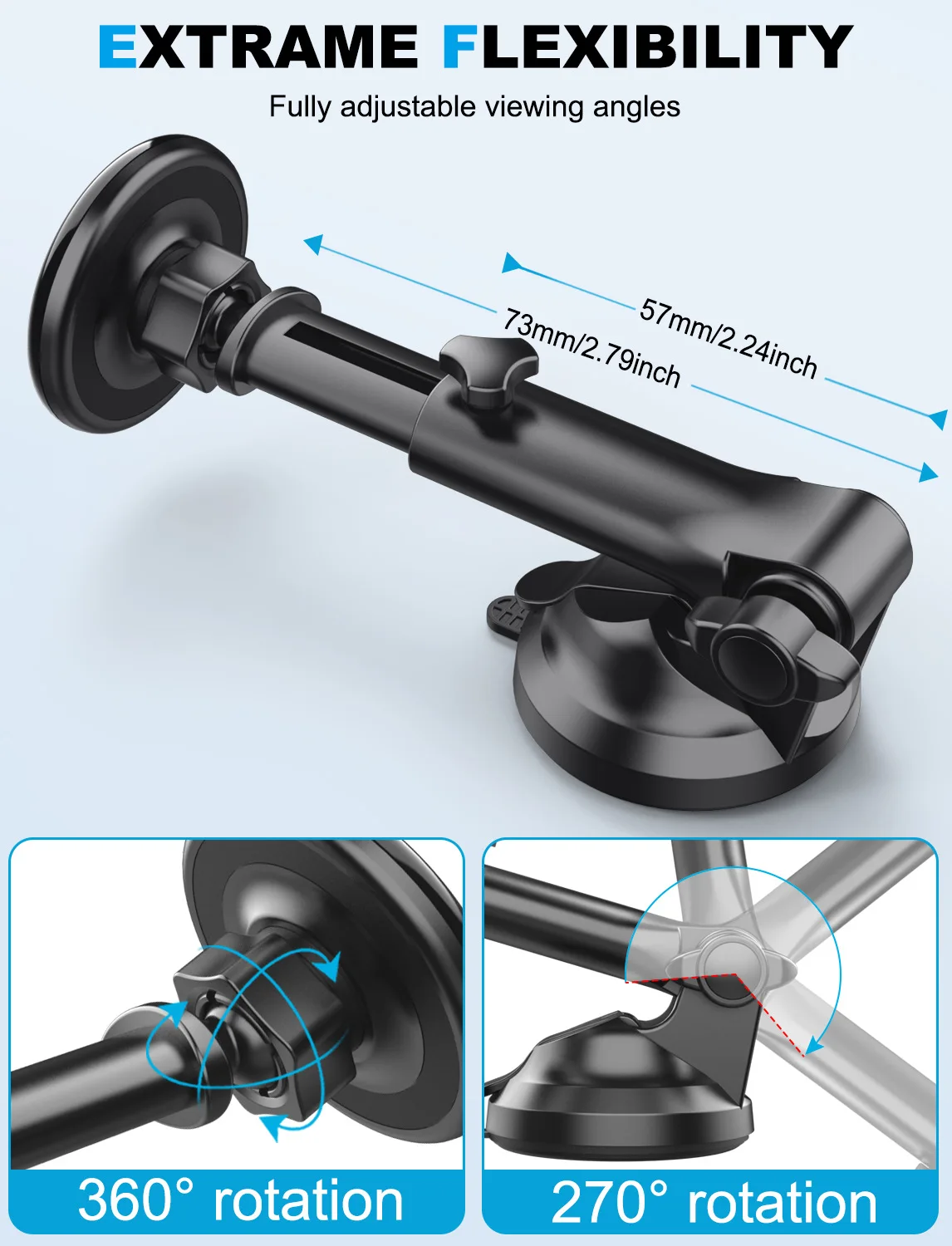 Suction Cup Car Dashboard Mobile Phone Holder Magnetic Car Windshield Cellphone Mount for iPhone 15 Magsafe Xiaomi GPS Brackets