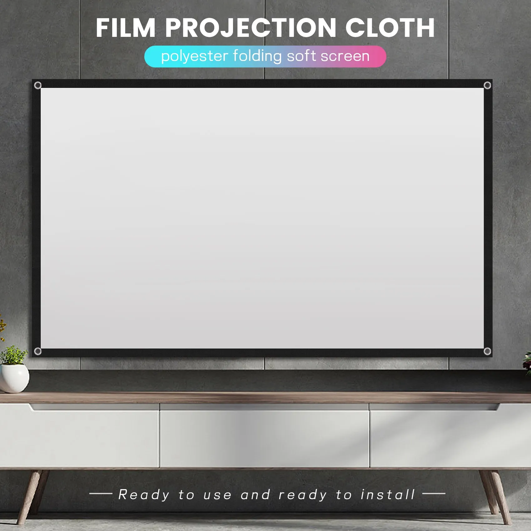 Exquisite-Projector Screen For Home Theater HD White Foldable Anti-Crease