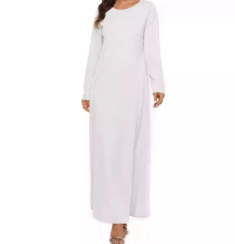 فستان عبادة إسلامي جديد للفتيات لعام 2025 بأكمام طويلة ورقبة دائرية داخلية رداء الشرق الأوسط TikTok