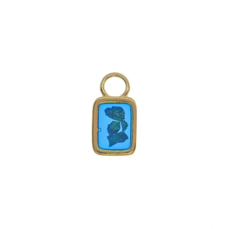 

2Pcs Square Rectangle Charms Copper Gold Color Blue Approx 6.9x12.7mm Jewelry Special Gift For Women