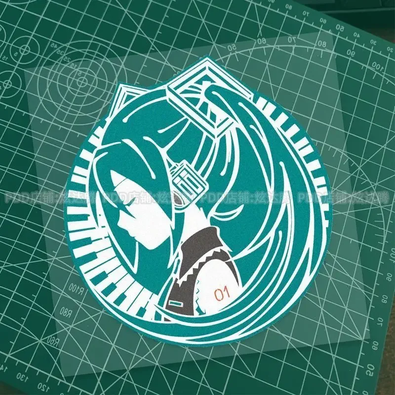 Hatsune Miku Pattern Reflective Small Sticker Body Glass Electric Vehicle Personalized Decoration Sticker Computer Case Decal