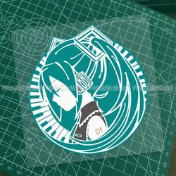 Hatsune Miku Pattern Reflective Small Sticker Body Glass Electric Vehicle Personalized Decoration Sticker Computer Case Decal