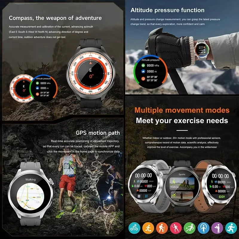 2025 novo para huawei high-end esportes pulseira inteligente nfc gps relógio bússola à prova dwaterproof água freqüência cardíaca bluetooth chamada de fitness smartwatch