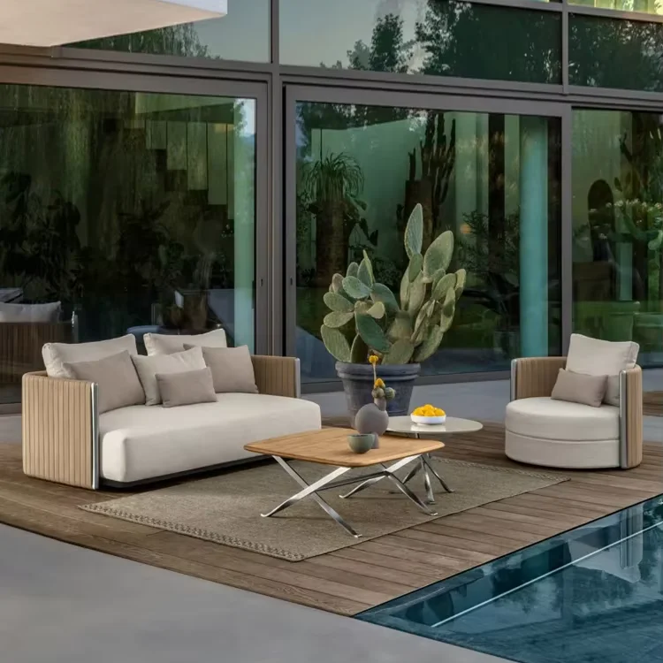 xx-Modern  Outdoor Furniture Set Metal Waterproof Sunproof Sofa for Courtyard Garden Terrace Homestay Hotel Leisure for Villa&