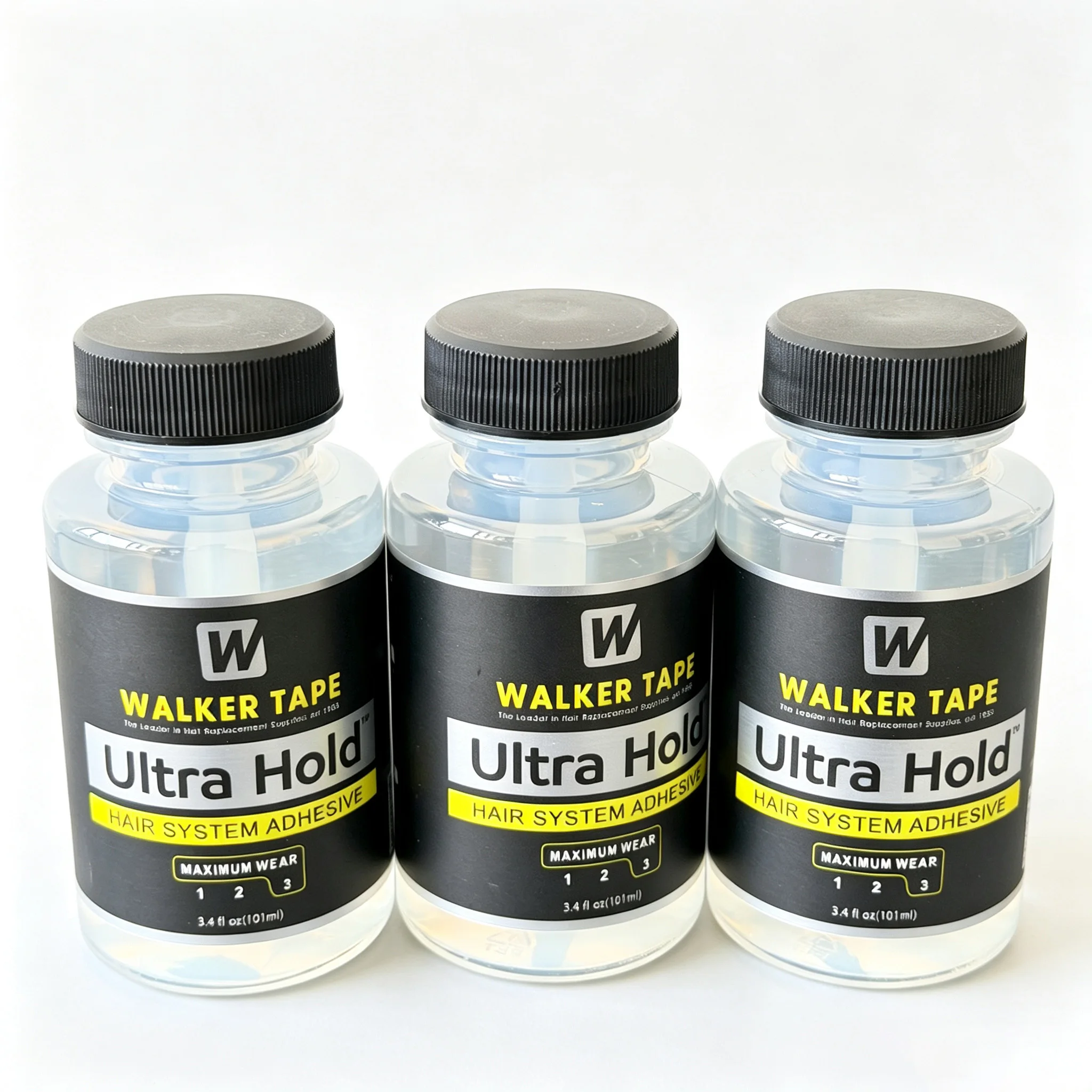 Wholesale 3.4Oz Walker Tape Ultra Hold Lace Wig Glue Waterproof Transparent Lace Adhesive for Hair Replacement Brush-on Glue