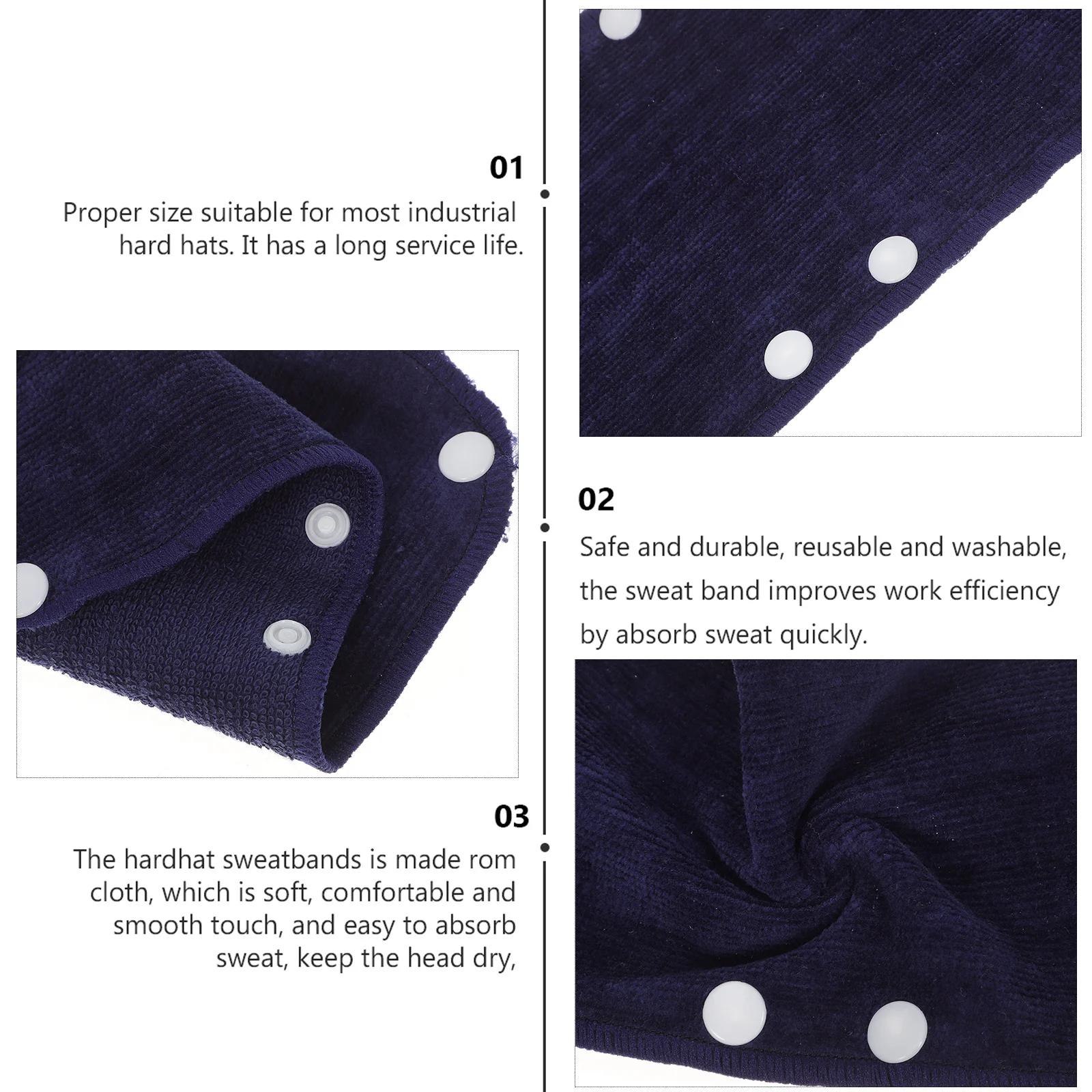 

6Pcs Safety Sweatband Non-Slip Sweat-Proof Bands for Hard Hat Comfortable Fit Hardhat Accessories Liner