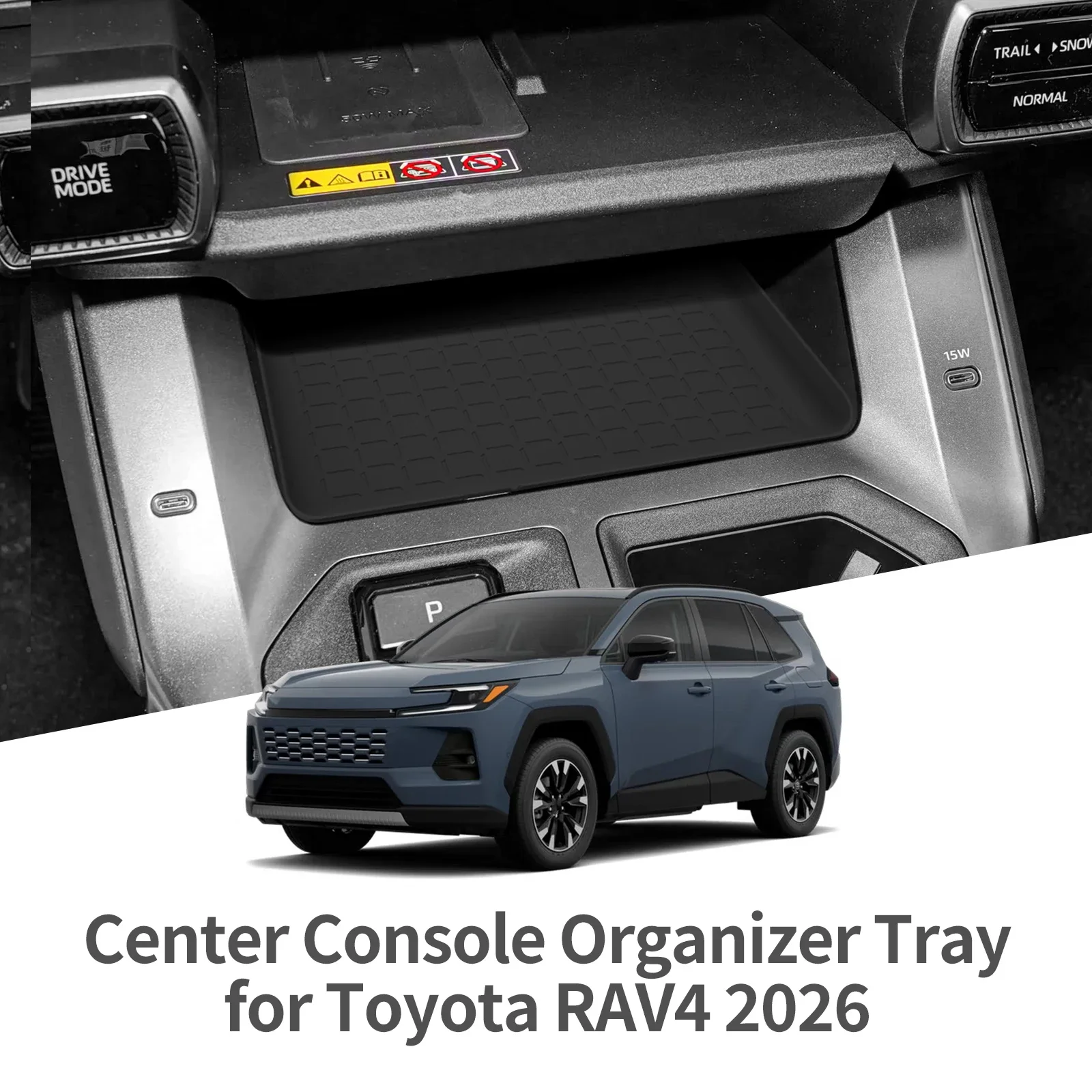 For Toyota RAV4 2026 Center Storage Box Pad Anti slip Mobile Phone Protective Mat silicone Car Interior Accessories RHD