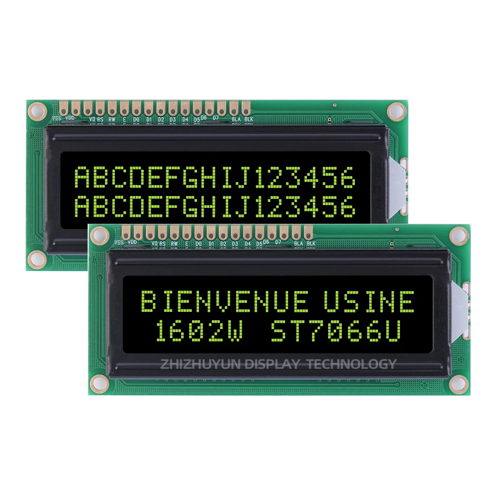 Support Customized LCD1602W European LCD Display 1.6 Inch BTN Black Film Blue Font Spot Module Voltage 3.3V Full Viewing Angle