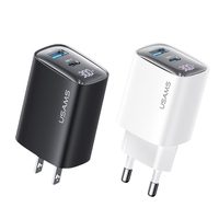 Dual Ports GaN USB Charger LED Display Wall Travel Charger Type C Fast Charger For iPhone Samsung PD30W QC18W USB PD Charger