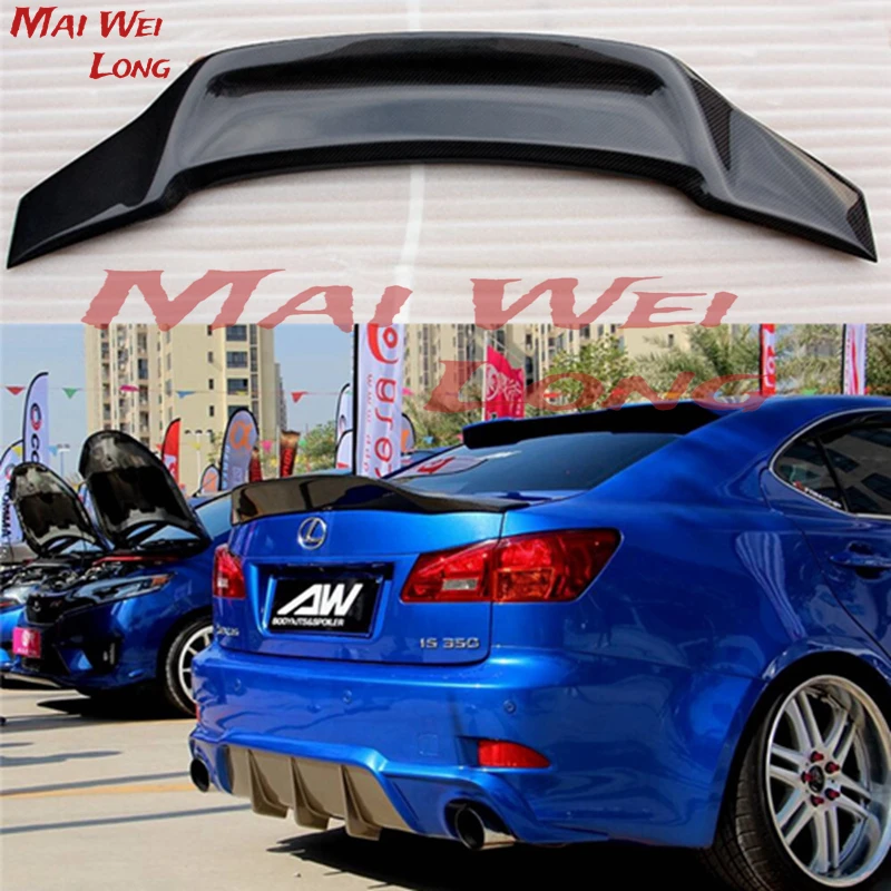 Car Rear Trunk Lid Spoiler Roof Wing Tailgate Flap Trim Splitter Guard Trunk Duckbill Auto Kit For Lexus IS250 IS350 2006-2013