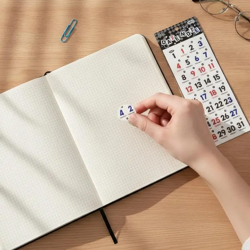 365 Days Date Marking Stickers Waterproof PET Die-Cut Self-Adhesive Decals for  Calendar Planner Gifts