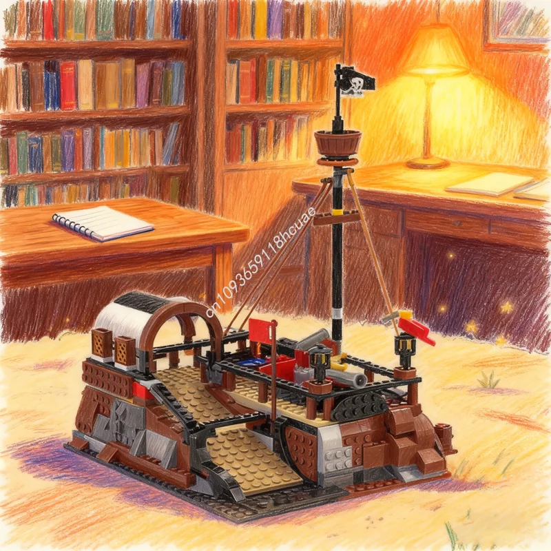 

860pcs MOC Pirate Outpost Model Building Blocks Construction Assemble DIY Toy Creative Idea Festival Gifts Education Brick