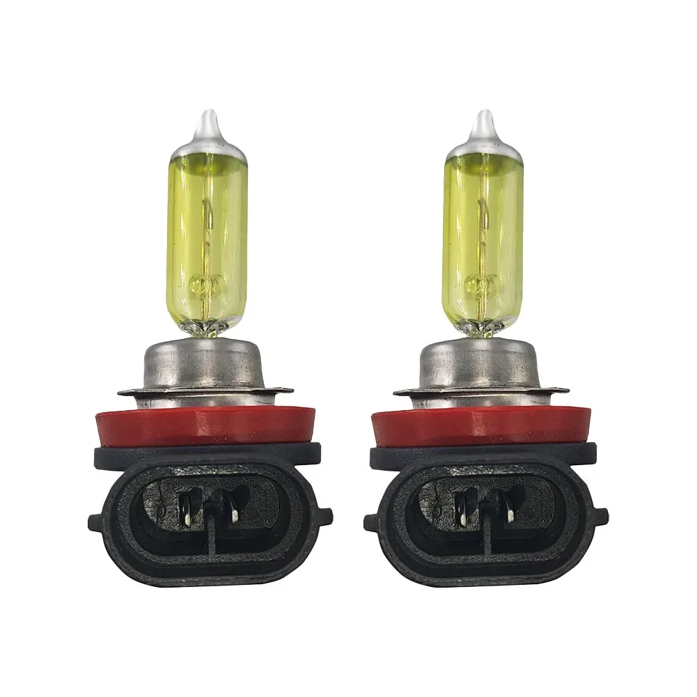 Bright Yellow H11 H8 H9 Halogen Bulb High Beam Headlight Daytime Running Light Pack of 2 12V 24V DC Working Voltage