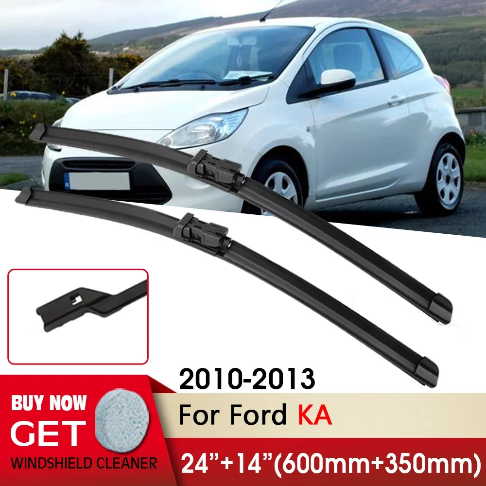 

Car Wiper RHD & LHD Front Wiper Blade 24"+14" For Ford KA 2010-2013 Fit Push Button Front Windscreen Wipers Auto Accessories