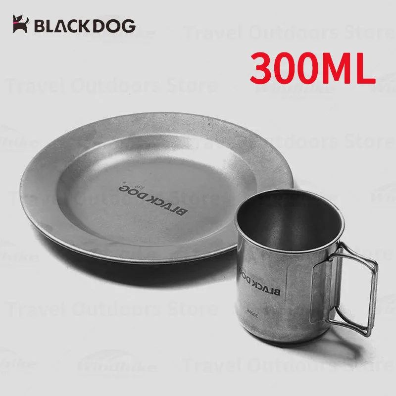 Naturehike-BLACKDOG Camping Stainless Steel Cup/Plate 300Ml Folding Teacup Picnic Plate Ultralight Outdoor Tableware Coffee Cup