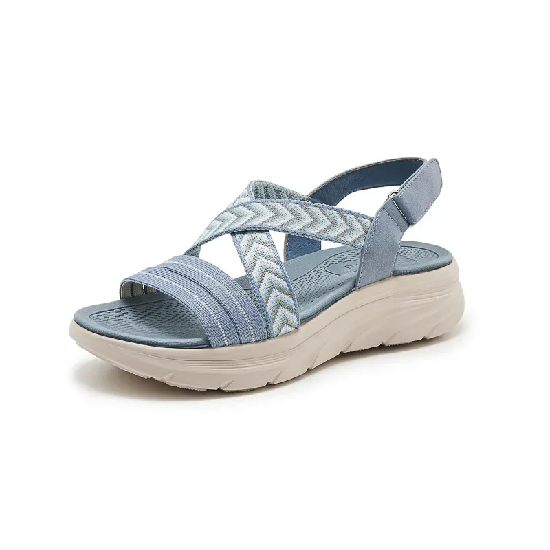 

SIKETU брендовые сандалии на платформе с геометрическим рисунком, женские сандалии с перекрестным ремешком в стиле пэчворк, петля с открытым носком, стильная регулируемая мягкая пряжка