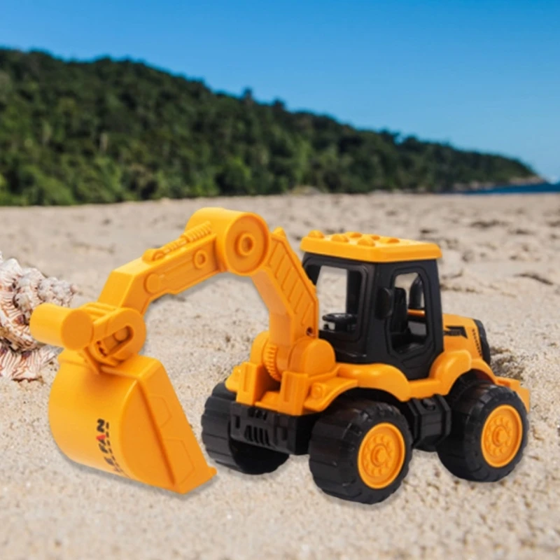 4 pçs sandplay caminhão brinquedo para crianças construção segura puxar para trás veículo educacional carro brinquedo para fina
