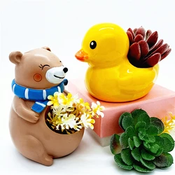 Silicone mold 3D cute bear flower pot resin gypsum candle concrete crystal glue tool DIY handmade handicraft ornaments