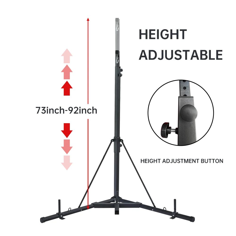 Sand Bag Rack Gym Equipment Adjustable Height Heavy Punching Bag Stand Steel Fitness for Home Gym Boxing Practice