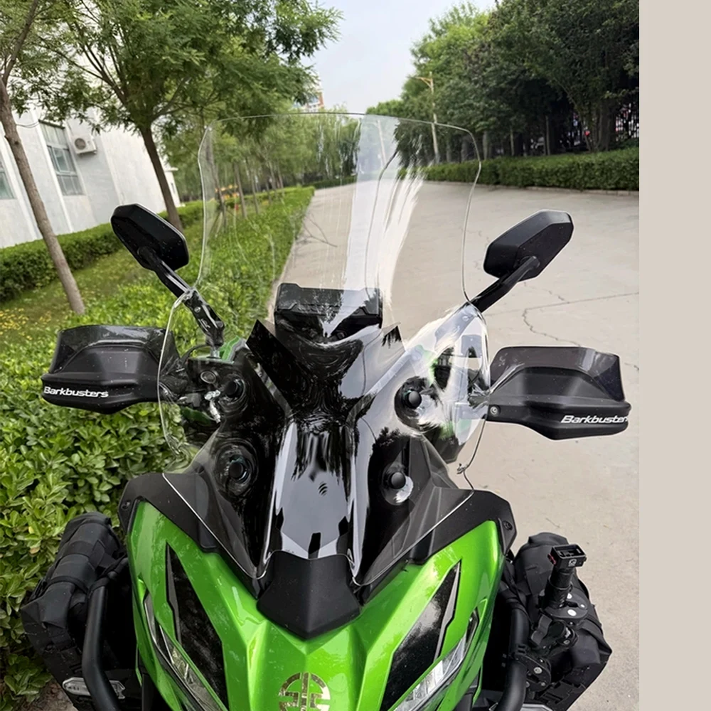 

Front Windshield For Kawasaki 2023 Versys 650 KLE650 Versys650 with Raise hicken Windshield Chest Protector Windshield Mirrors