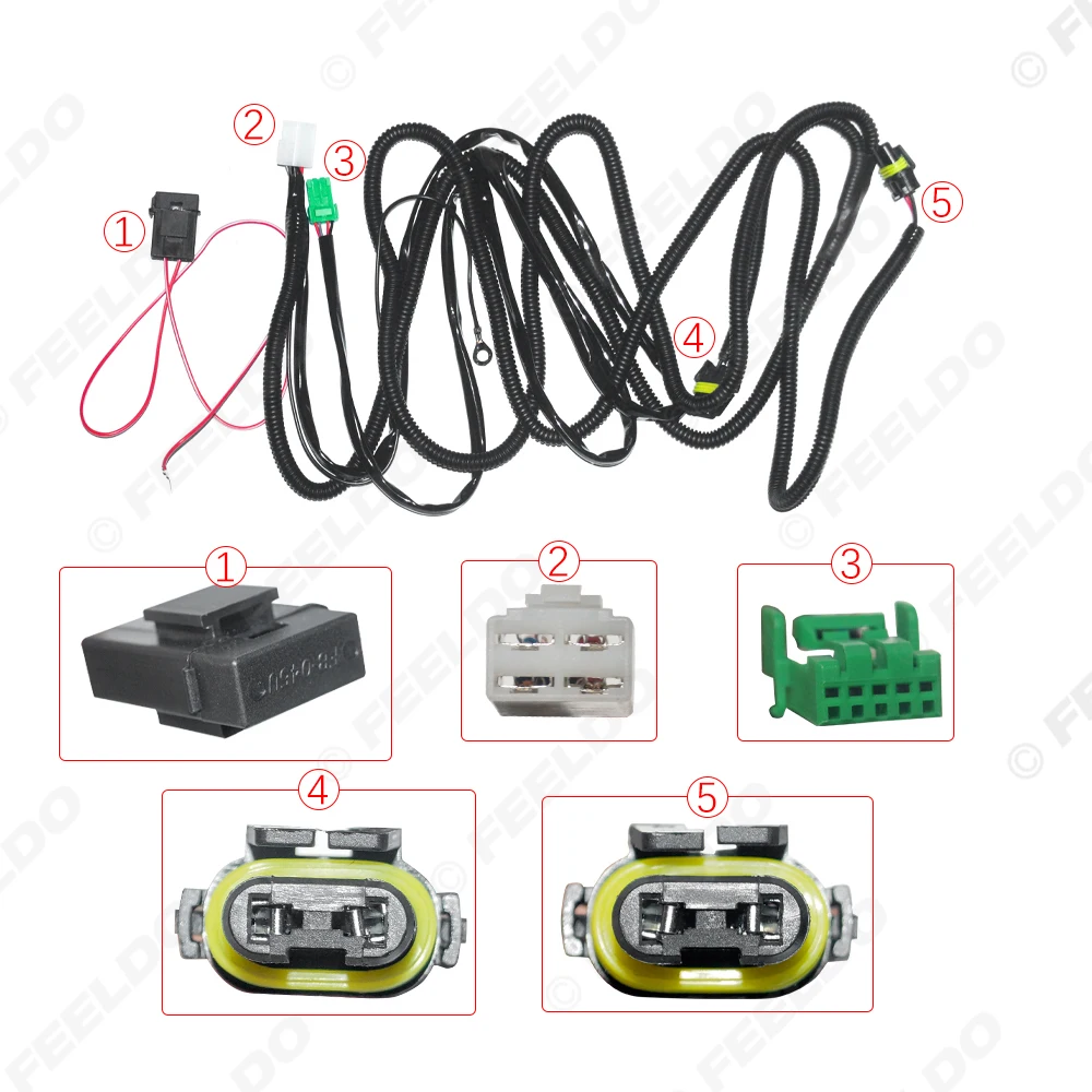 Auto Fog Light /Headligh Wiring Harness Socket Switch with LED Indicators Relay For Ford 9005 HID Wire Adapter Kit