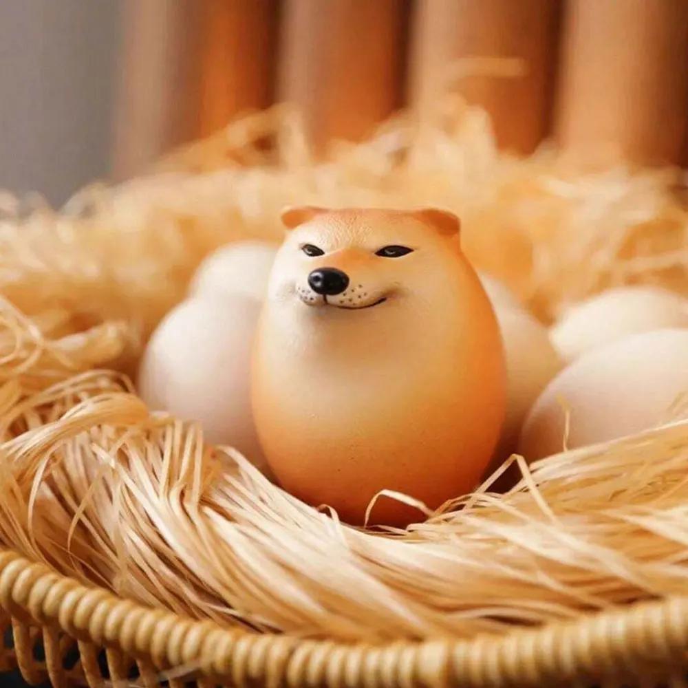 Funny Dog ​​egg Pinch Cute Simulation Shiba Inu Egg Pu Press Slow Rebound Decompression Toy Interesting Easter Children's Gifts