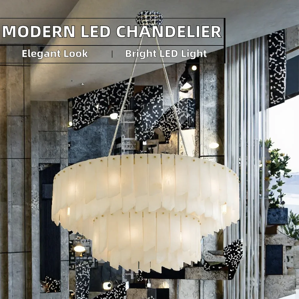 Modern Style Residential Decoration Living Room Dining Room Kitchen Island Small Long LED Alabaster  Dimmable 50000