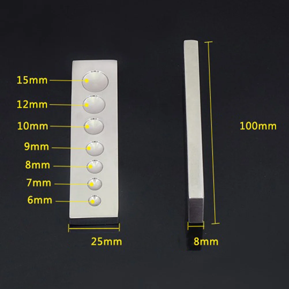 7 في 1 أداة إعداد برشام من الفولاذ المقاوم للصدأ لأزرار المفاجئة الحرفية ترصيع الحلقات قاعدة تركيب الأظافر #1