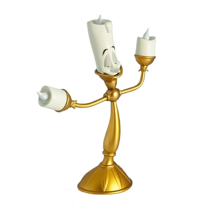 Disney Beauty und das Biest Cogs worth Uhr Lumiere Kerze Lampe Action figur Modell Sammlung Wohnkultur Geschenk für Mädchen Kinder