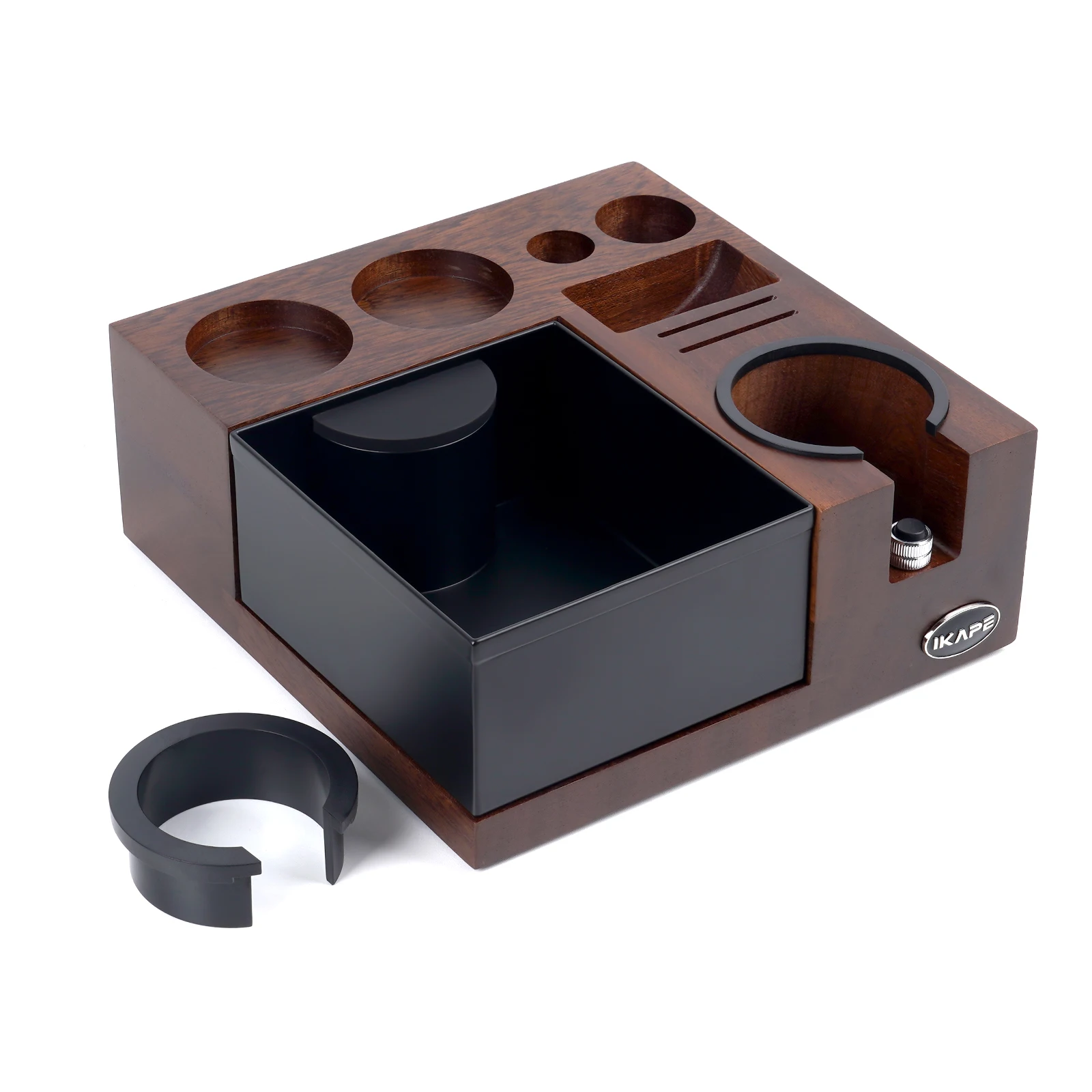 IKAPE V5 Espresso Knock Box, Espresso Coffee Organizer Box Fit for Storage Tamper, Distributor, Portafilter & Puck Screen