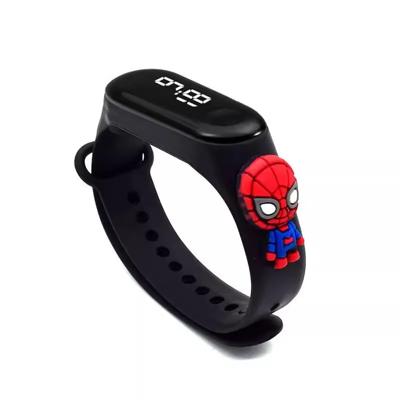 New Fashion Trend Disney Spidered Man LED Waterproof Kids Digital Watch Sports Touch Electroni Watch Birthday Gift for Friends