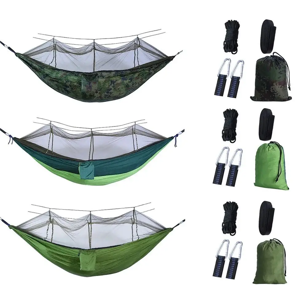 

Nylon Hammocks with Mosquito Net Multi-color Lightweight Outdoor Hanging Bed with Storage Bag High Strength Nylon Rocking Chair