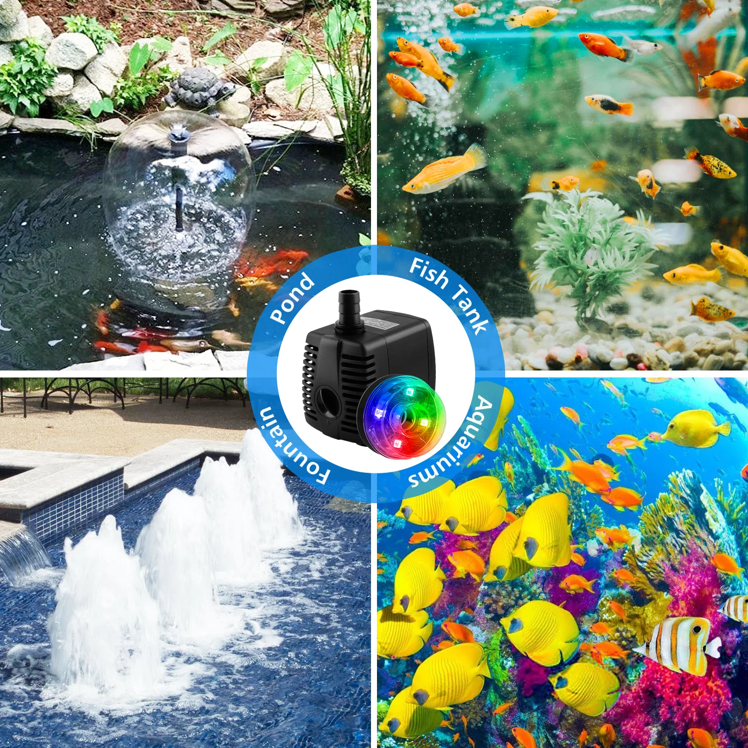 US/UK/EU Plug RGB LED Underwater Lamp Colorful Fountain Pool Light IP68 Waterproof RGB Gradient Swimming Landscape Lamp 3 Modes