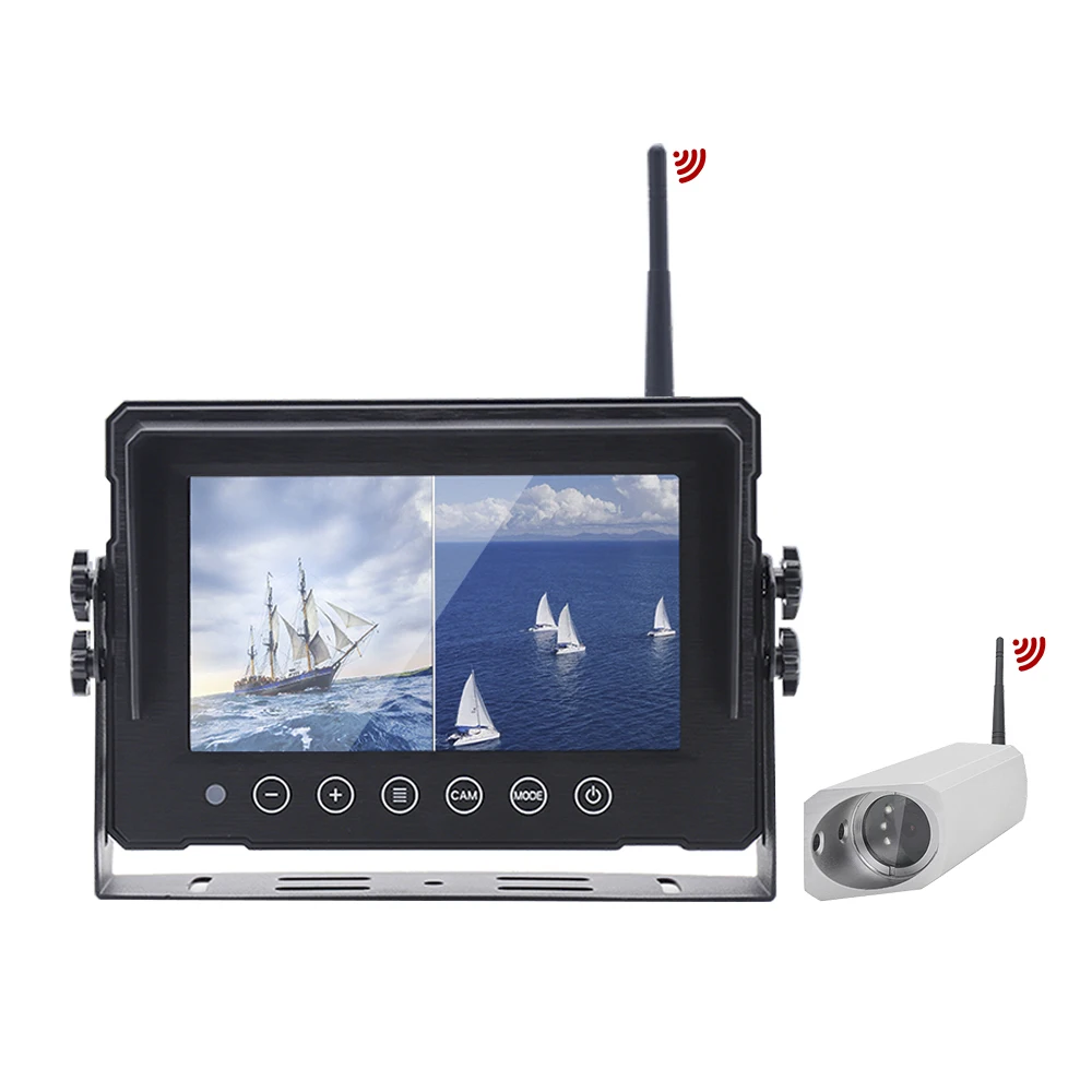 7 “ Car Monitor Digital Wireless Screen Magnetic Front Rear View Backup Camera For Forklift with 9600mA Battery