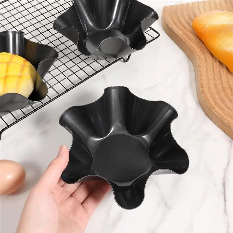 IALJ-Tortilla Pan Set 6 Pcs Nonstick 6.5 Inch Black Tostada Shells, Pan For Home Baking Tacos Shell Bowl