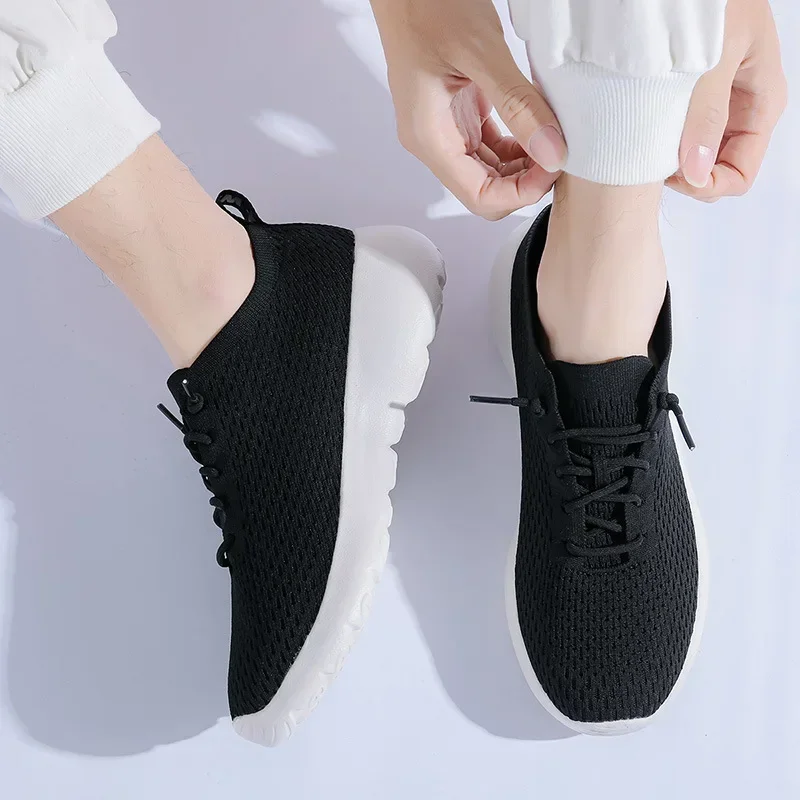 

More walking duozoulu men's and women's sports casual shoes soft-soled lightweight mesh shoes low-top belt walking shoes