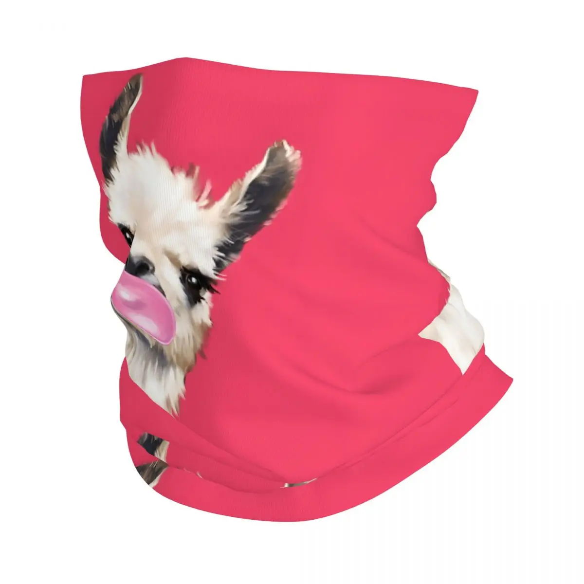 Bubble Gum Sneaky Llama In Red Tapestry Bandana Neck Gaiter Printed Balaclavas Wrap Scarf Multifunctional Cycling Running Men