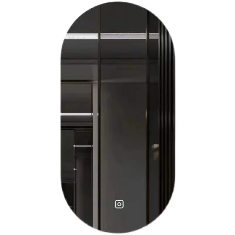 

Strictly selected LED smart bathroom mirror with light three-color oval defogging Bluetooth touch bathroom mirror choice