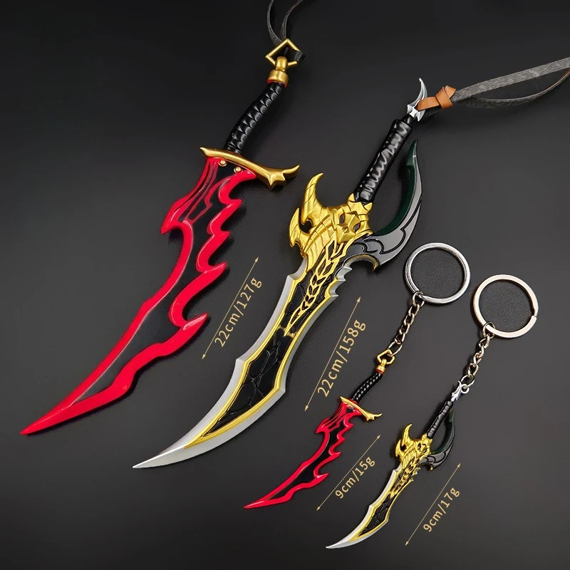 22 سنتيمتر/8.66in سولو التسوية أنيمي الطرفية فارس القاتل السم فانغ المعادن نموذج قلادة سلاح حلية جمع سطح المكتب هدية #5