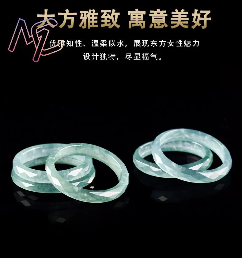 Blue Myanmar Jadeite Ring Designer Gifts for Women Men Carved Stone Luxury Charm Natural Jewelry Real Burmese Jade Emerald view 5