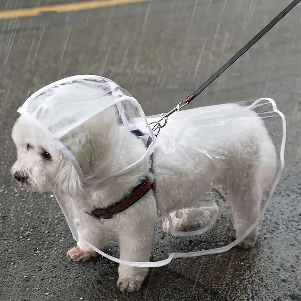 

New Lightweight Transparent Dog Raincoat Waterproof Outdoor Rain Gear for Small & Medium Dogs Design for Small Medium BHL77-FRO