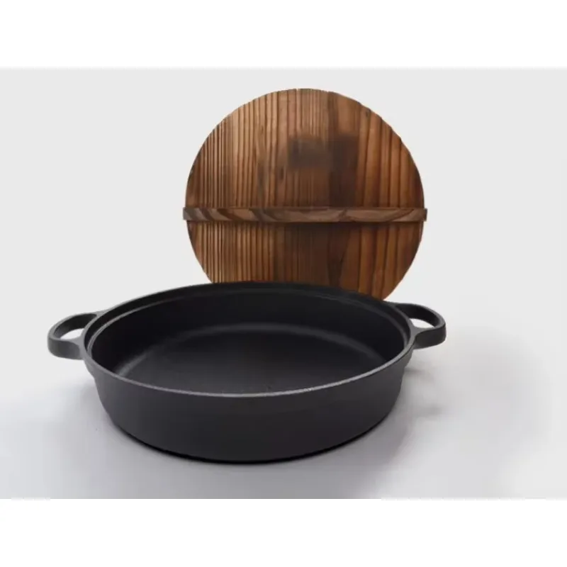 

Железная сковорода для свиней, утолщенная чугунная сковорода с плоским дном, подходит для индукционной плиты с железным горшком, специальной газовой плиты