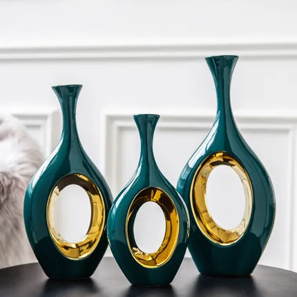 Nordic light luxury vase, Morandi color creativity, living room entrance wine cabinet decoration