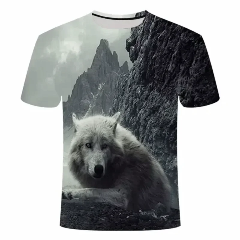 Tier-Wolf 3D-gedrucktes Sport-Schnelltrocknendes Atmungsaktives Herren-T-Shirt Outdoor Street Komfort Vielseitiger Trend Große Größe Kurzarm-Oberteil – Detail 17