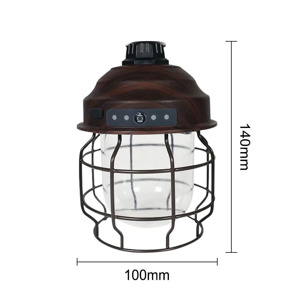 Vintage Metal Hanging Lanterns 3600mAh Battery Dimming Outdoor Retro Led Camp Lantern USB Rechargeable Lightweight Tent Light