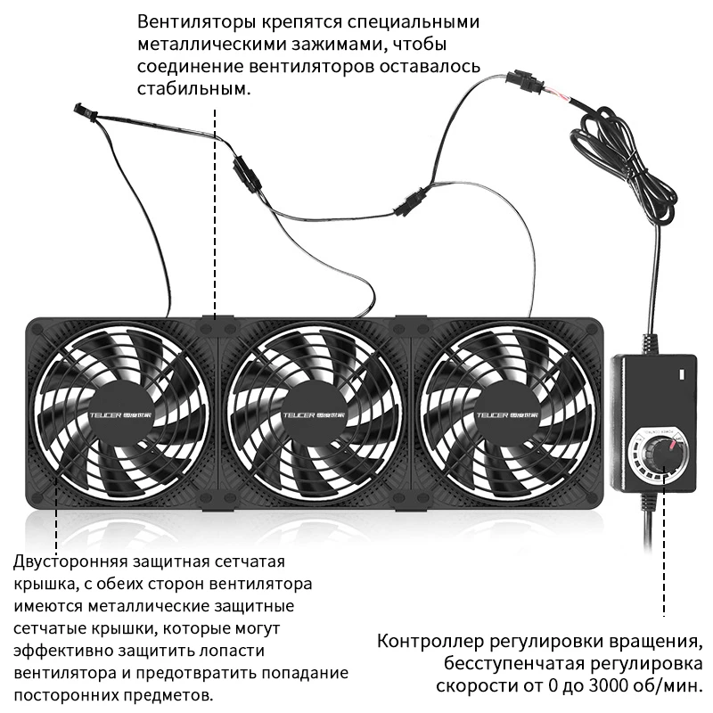 TEUCER 220V 3000RPM คอมพิวเตอร์ Server Workstation ตู้พัดลมทำความเย็นสูง Air ปริมาณพัดลมชุด