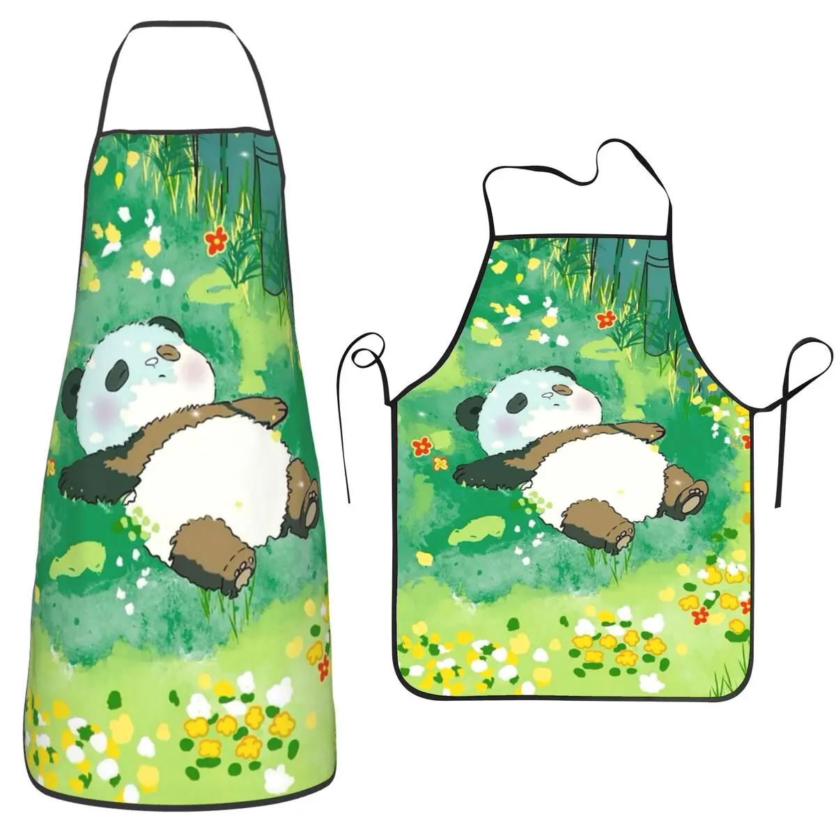 Panda Animal Aprons Chef Cooking Tablier Waterproof Bib Kitchen Cleaning Pinafore for Women Men Gardening
