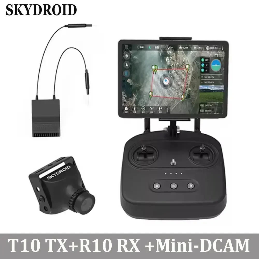 Skydroid T10 10CH 2.4GHZ FHSS Afstandsbediening R10 Ontvanger PFV Camera/10km Digitale Kaartoverdracht Vier-in-één Plantbescherming